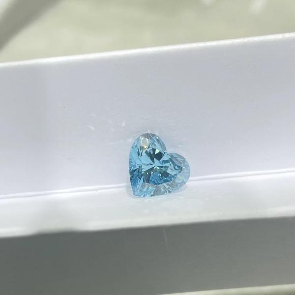 1.52ct Lab Grown Blue Diamond Heart Loose Diamond 10 Mohs
