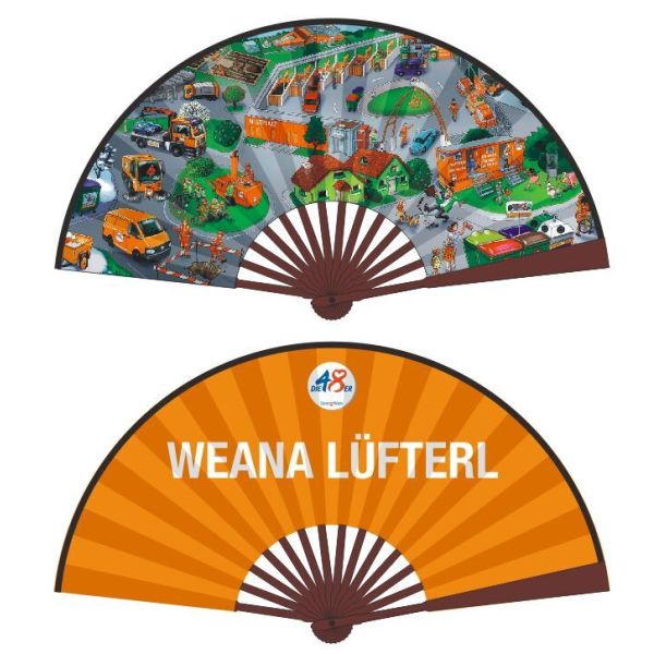 вентилятор руки 26.5км выдвиженческий с бамбуковыми нервюрами и вдухсторонней напечатанной тканью