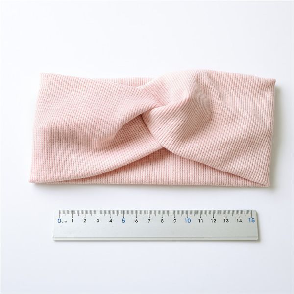 hair band accessories elastic pure color knitted wide hair bands women face wash sports headband wholesale