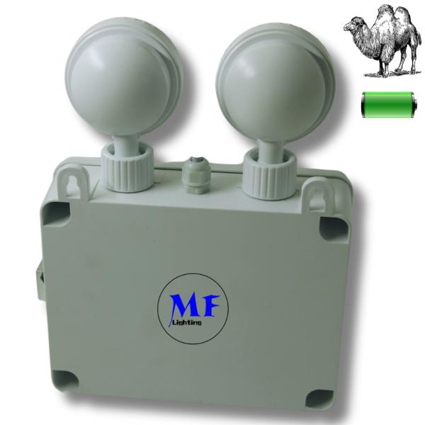 Lumière de secours extérieure avec batterie au lithium 3,7 V 2600 mAh, en aluminium moulé sous pression et verre trempé