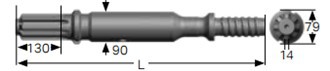 Tamrock HL1000 GT60 Twiz60 670mm Shank Adapters For Tunneling Applications