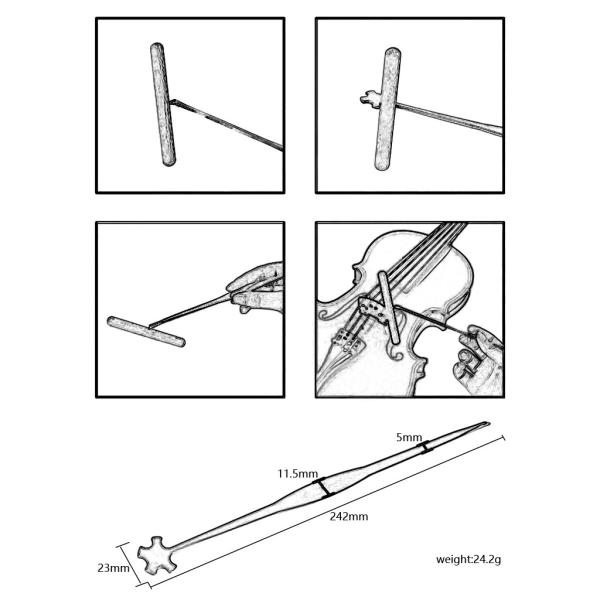 Alloy Violin Post Setting Tool Metal Setting Inserter Parts  4 Way Head