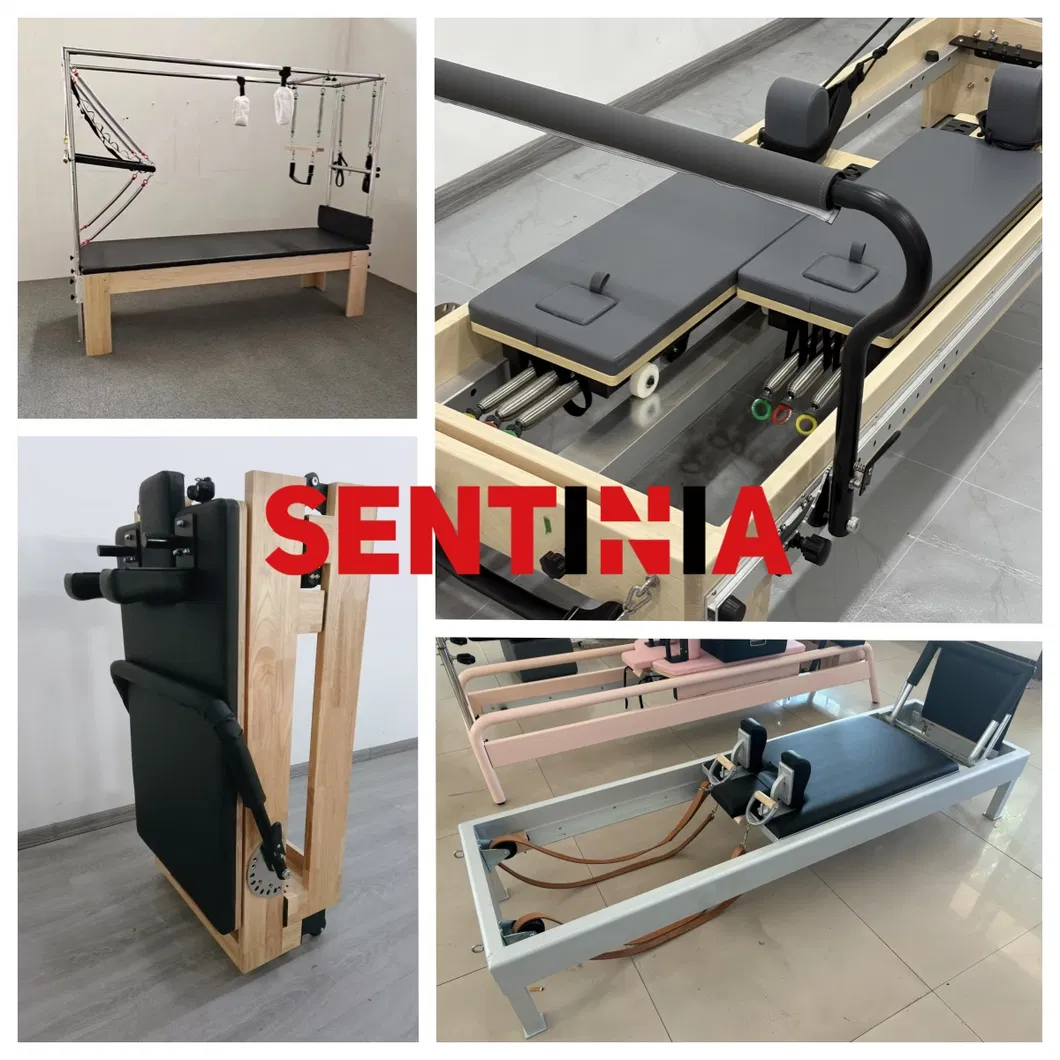 Professional 3.5MM Solid Maple Wood Pilates Reformer With Tower Rowing Machine