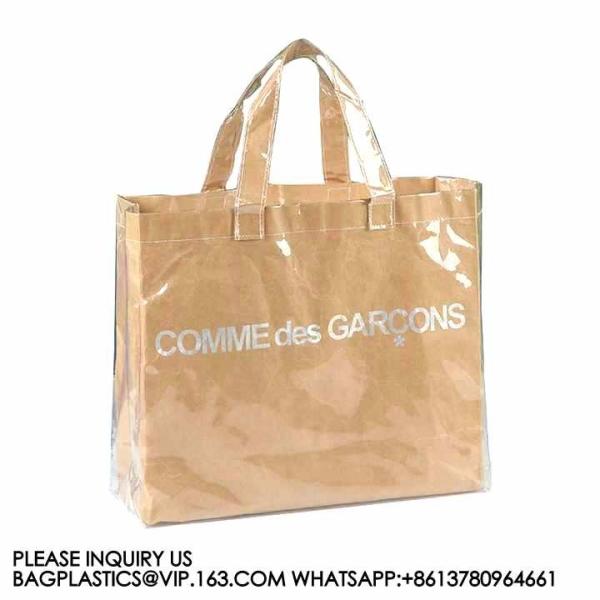 Heavy Duty Sustainable Recyclable Custom Logo Dopont Tyvek PVC Washable Shopping Beach Tote Paper Grocery Bags