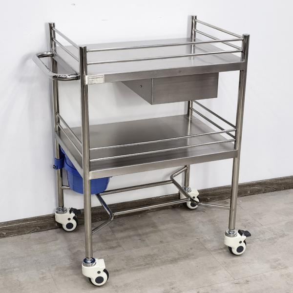 Stainless Steel Medical Trolley With Drawers Hospital Clinic Utility Cart