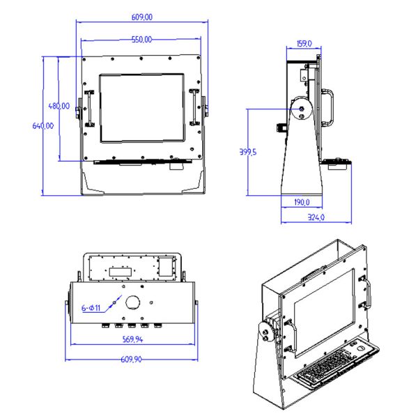 19Inch Explosion Proof Monitor Sub PC Lcd Tv For Cctv Camera