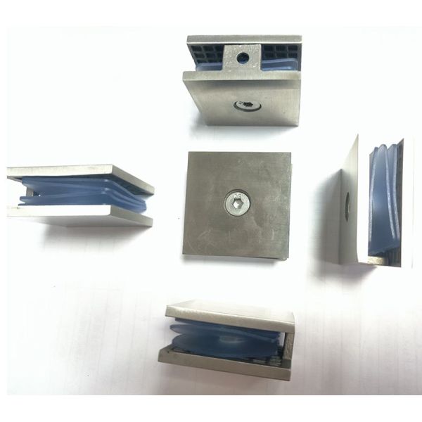 Porte en verre en acier inoxydable, supports en verre, douche sécurisée, accessoires de salle de douche