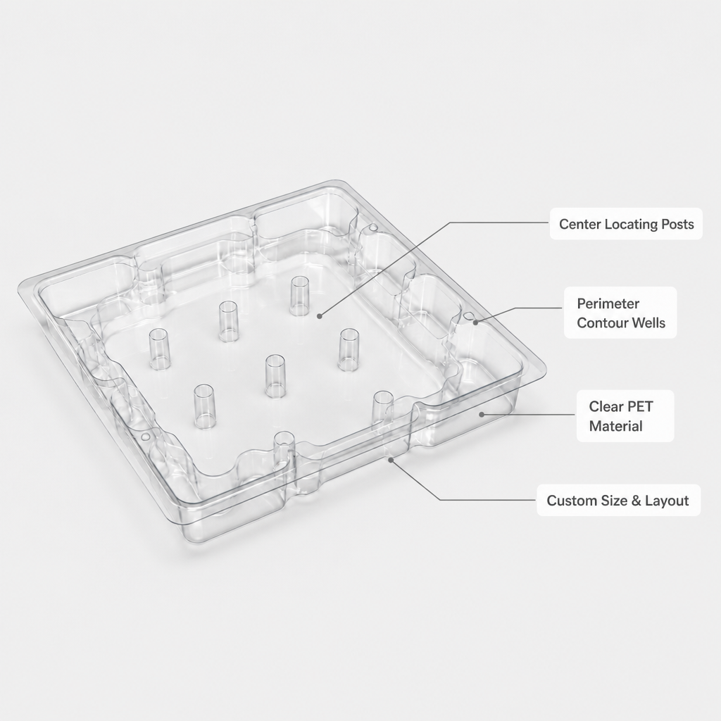 PET Packaging Tray for Car Spare Parts Garage Workshop Tools Organizing Box Vacuum Formed Plastic Insert Wholesale