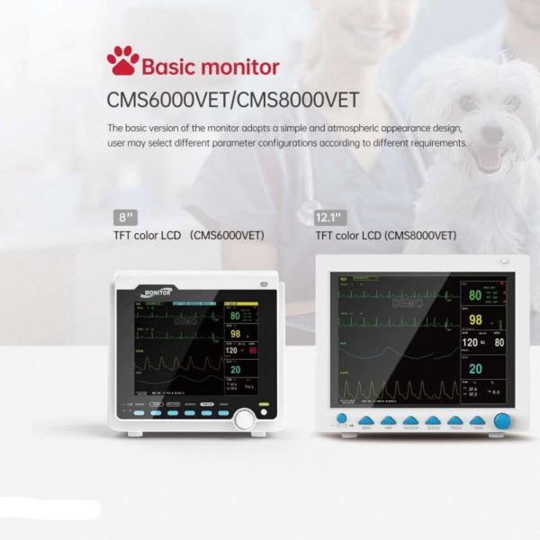 CMS8000-VET CE Multi-Parameter ICU CCU Patient Monitor System Veterinary Monitor for Critical Care & Emergency Settings