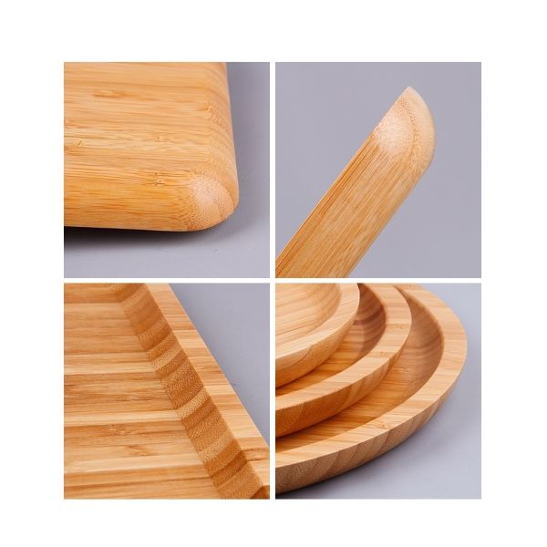 Rectangular Japanese Wooden Tray Ideal for Serving Tea Water Cups and End Plates