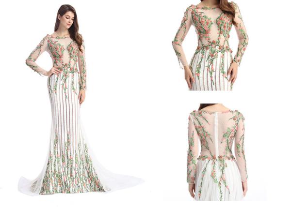 Bridesmaid Embroidered Vintage Wedding Dresses , Floor Length Vintage Style Dresses