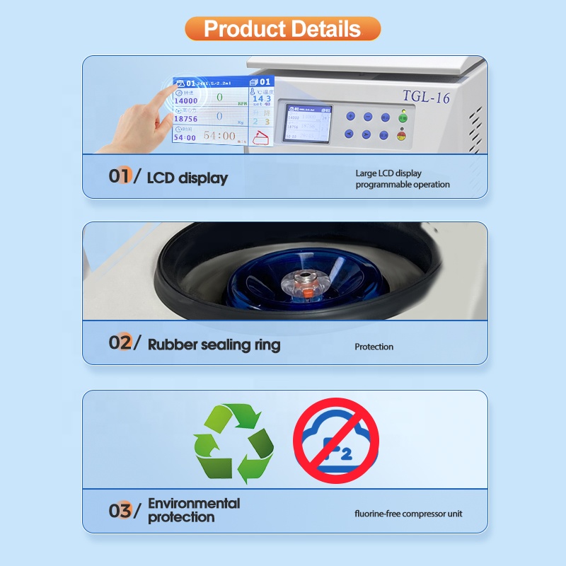 Cenlee 16000rpm High Speed Micro Laboratory Centrifuge Machine Refrigerated Tabletop Fixed Angle Rotor Design Made China for