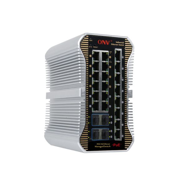 24-port 10G Uplink Managed Industrial PoE Switch with IEEE802.3af/at PoE Standard