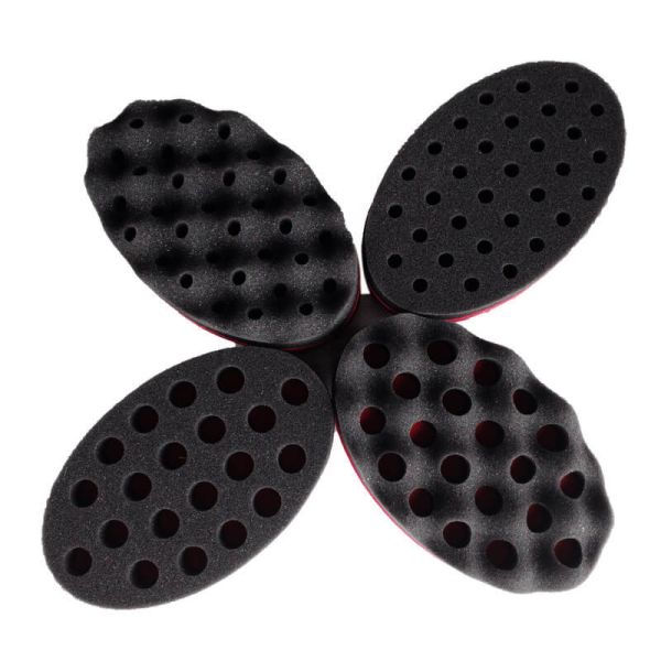 Oval Two Sided Hair Sponge ODM Barber Curl Sponge PU + EVA Material