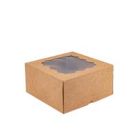 Biscuit faisant la boîte cuire au four de papier à emporter, boîte de gâteau viable avec le couvercle de fenêtre