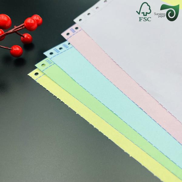 FSC 8.5 14 Blank Carbonless NCR Paper  White CB  Yellow CF  75gsm 78gsm  Black Image