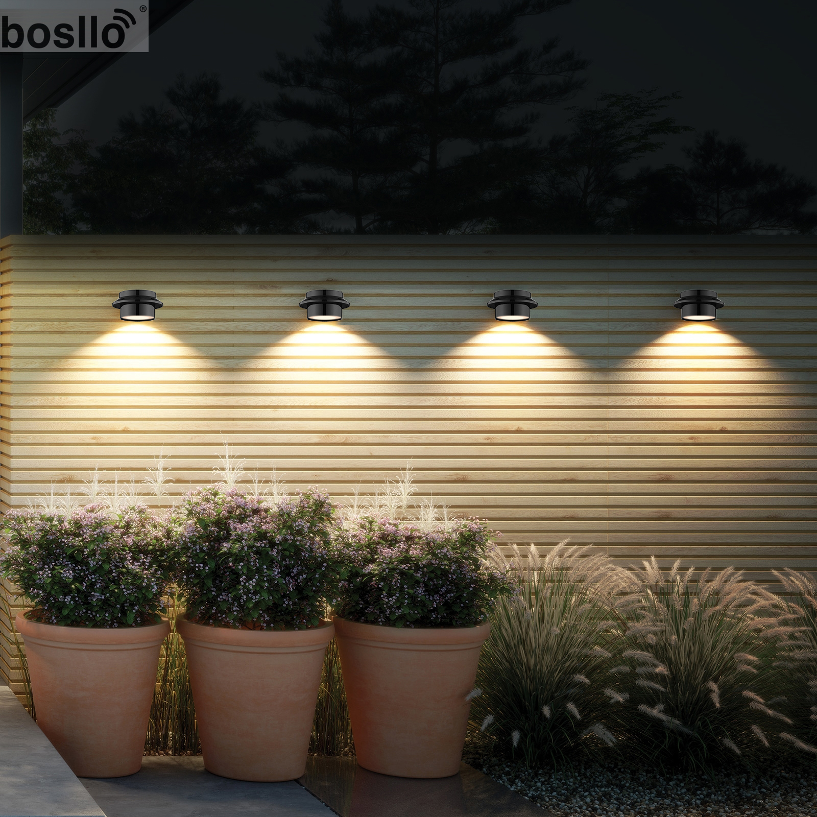 Настенные солнечные настенные фонари 3PCS LED для длительного освещения