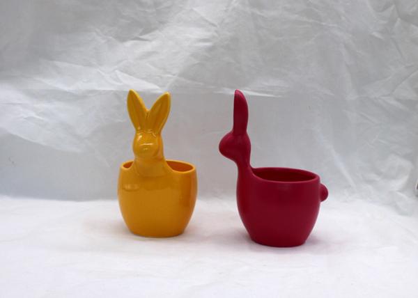 Easter Bunny Ceramic Vases And Pots Colorful Flower Pots For Table Decoration