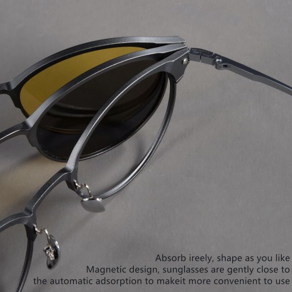 Эллиптический чистый титановый алюминиевый очки клип на очки бизнес