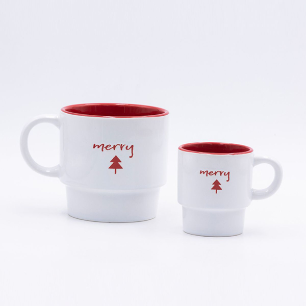 400 Ml Custom Cheap Christmas Mugs Bulk With Silkscreen For Gift Stores