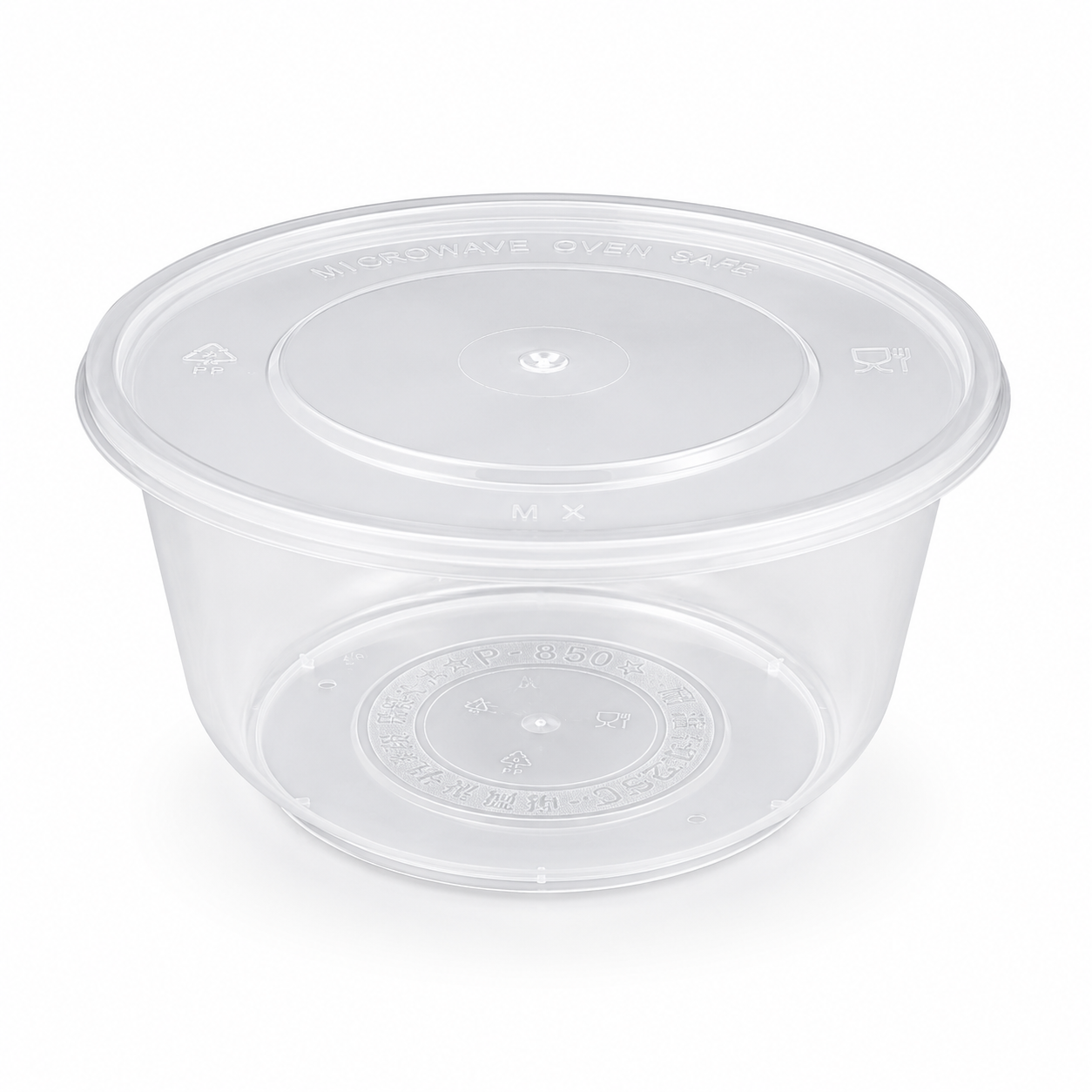 850ml Extra Deep Round PP Disposable Noodle Bowl With Lid Takeaway Container