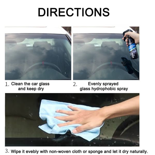 Hydrophobic Car Coating Spray For Automotive Windshield Glass Stains 200ml