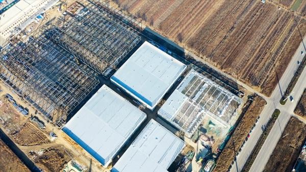 H Section Large Span Steel Structure Warehouse Customized Color