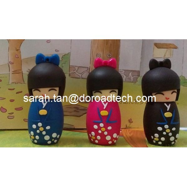 Cute Doll Shape 3D Soft PVC USB Flash Disk, USB Flash Drives