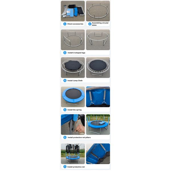 Embroidery or Printing Custom Logo Trampoline for Indoor and Outdoor Play