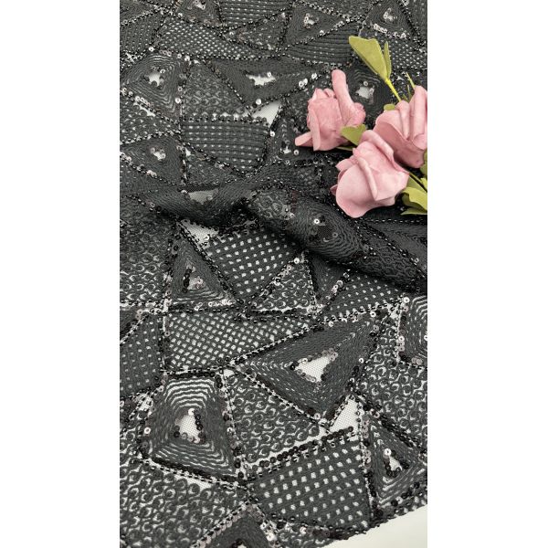Leafy 3D Floral Lace Fabric Embroidery Fabric Elegant And Breathe Sequin Lace Fabric Luxury Occasion Fabric