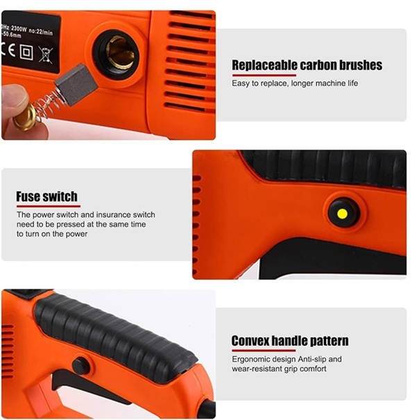 2300W Portable Pipe Threader 1/2-2 Inch Electric Handheld Threading Machine with 6 Dies