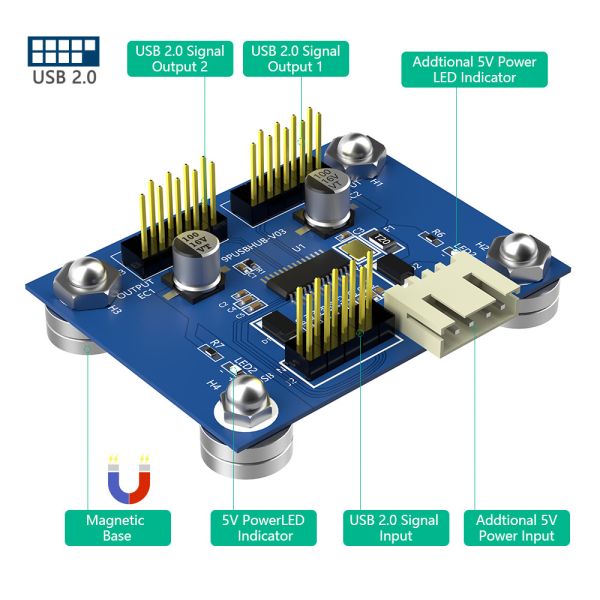 OEM 4 Port USB 2.0 Hub Adapter Card For Keyboard Mouse
