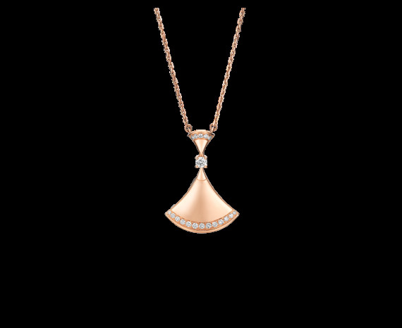 DIVAS’ DREAM necklace in 18 kt pink gold with pavé diamonds. Ref. 350063 CL856961