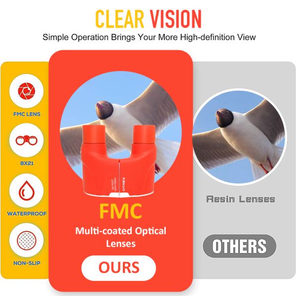 Hollyview 8x21 Kids Compact Binoculars High Definition For Bird Watching Outdoor Hunting