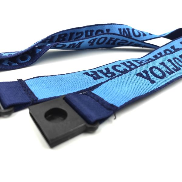 Woven Flat Id Neck Lanyard , Polyester Jacquard Neck Lanyard For Badges