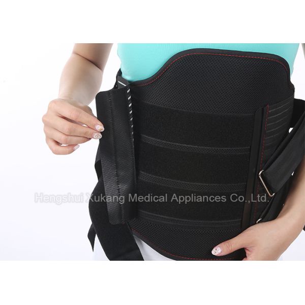 Black Relief Pain Lumbar Sacral Orthosis Back Brace Professional With Ergonomic Design