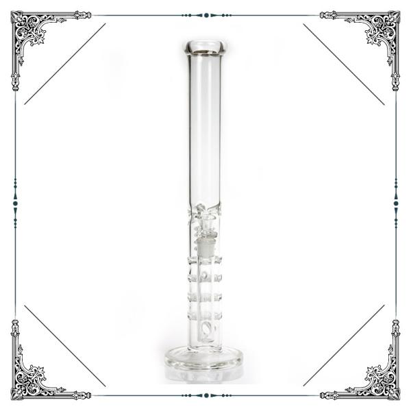 18 Inches Hookahs Straight Tube , Big Triple Honeycomb Perc Glass Tobacco Pipe