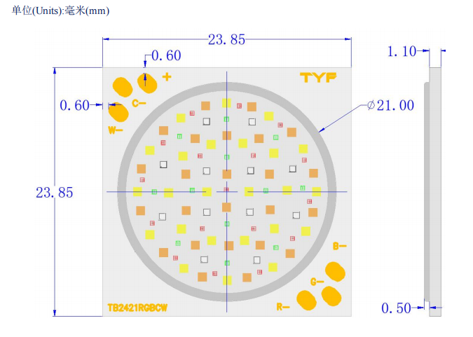 78W Dimming Cob LED for Indoor atmosphere Lighting Solutions TB9-2421-RGBCW