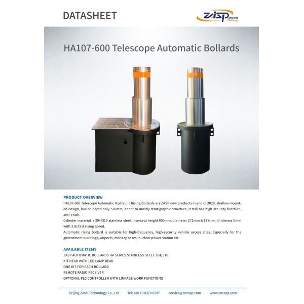 Hydraulic Automatic Bollards For Driveways LED Lights 380V/220V