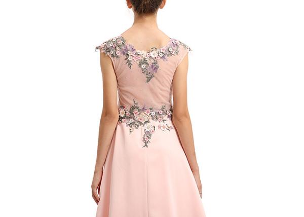 Peach Color Muslim Wedding Bridesmaid Dress Split Ball Gown Tapestry Fabric Type