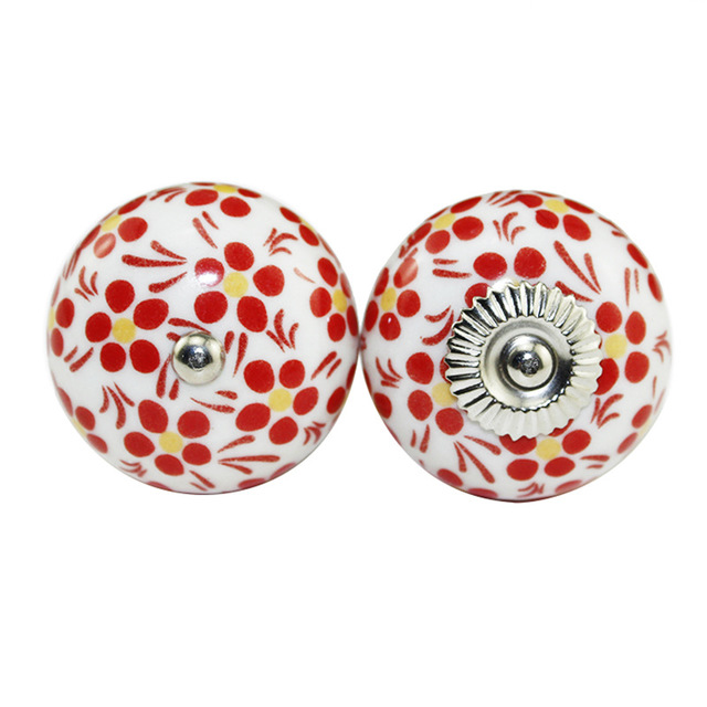 Latest Multi Color Ceramic Round Cabinet Knobs Zinc Drawer Cabinet Door Handle