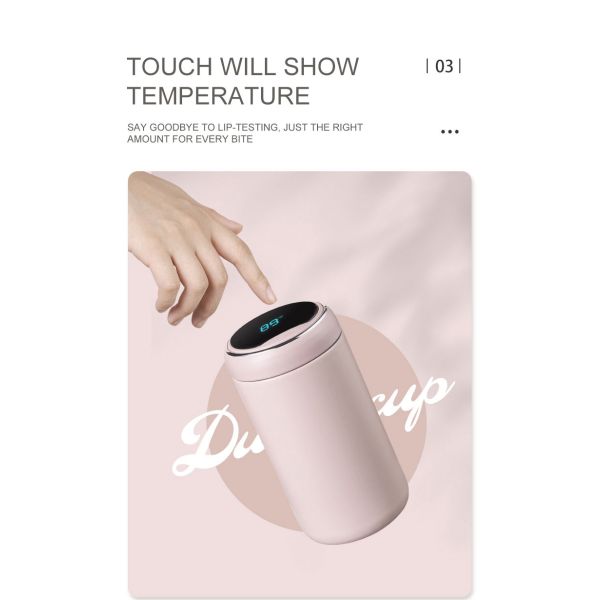 Temperature Display Stainless Steel Insulated Hot Water Bottle WITH LID for All Seasons