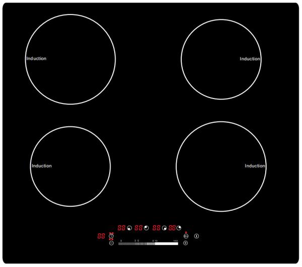 Stainless Steel Trim 7200W 4 Elements 30 Inch Induction Cooktop