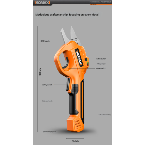 Electric Lopper & Branch Cutter, Cordless Power Pruner for Thick Branches, Charging Garden Tool for Orchard