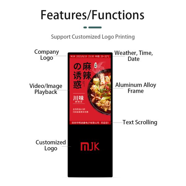 Portable Battery Powered Digital Poster 55 Inch LCD Advertising Screen Wireless Smart Signage for Event Promotion