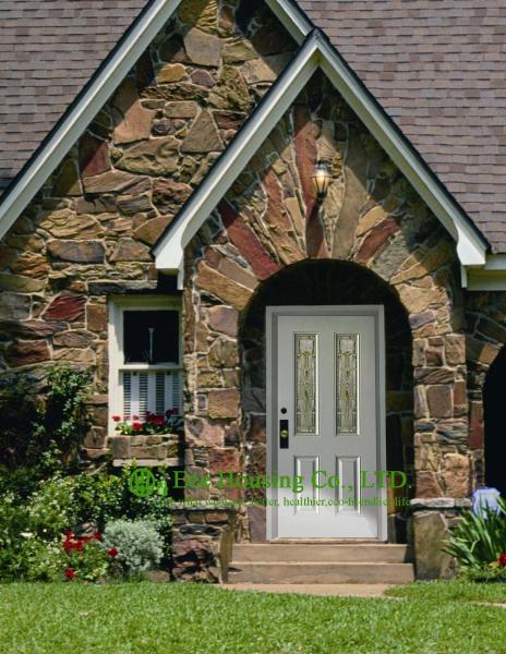 Durable Entrance Fiberglass SMC door With Glass For Villas/Apartment, Energy efficient