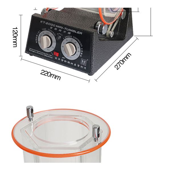 5kg Tumbler Jewelry Polishing Machine 60W Bidirectional Rotation