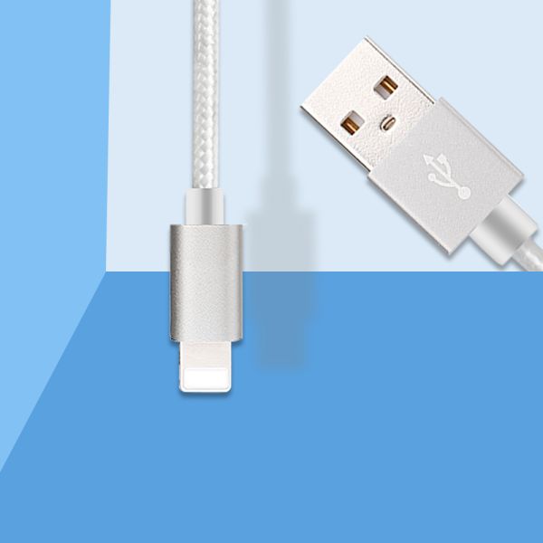 3ft Apple Lightning To USB Cable 1M Length Aluminum Braided ROHS Certificated