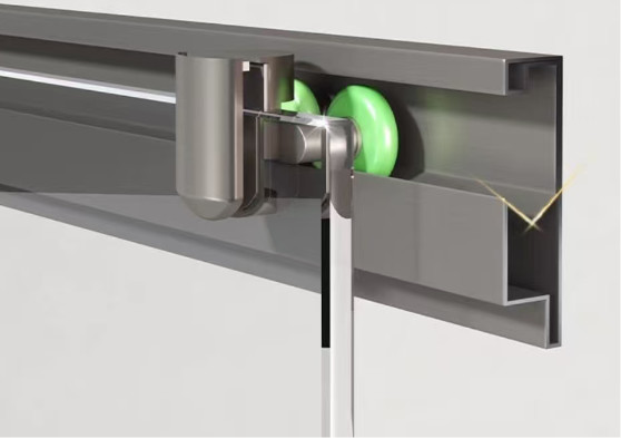 Salle de douche salle de bain porte vitrée carré en diagonale coulissante