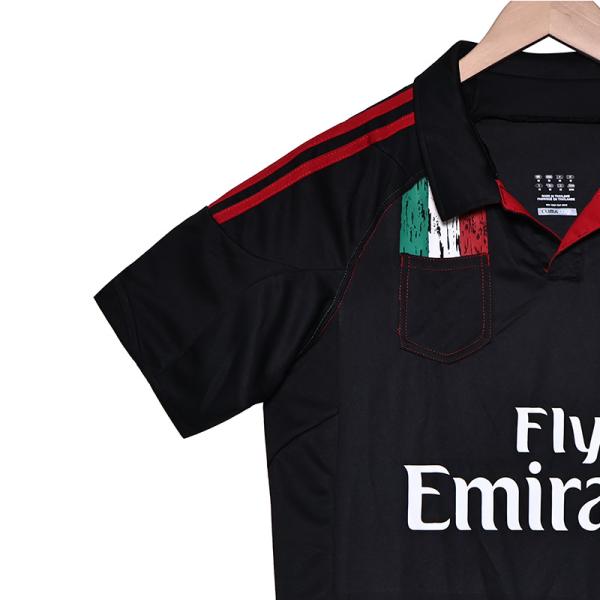 AC Milan 2012 Retro Second Away Fan Edition Jersey Classic Black and Gold Jersey
